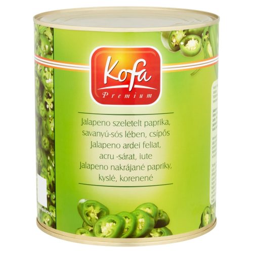 Kofa csípős szeletelt jalapeno paprika savanyú sós lében - 2900 g