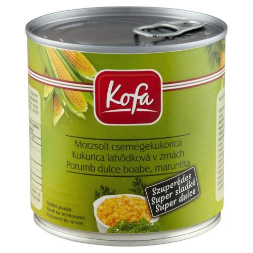 Kofa morzsolt csemegekukorica konzerv,szuperédes - 340 g