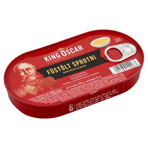 King Oscar füstölt sprotni konzerv napraforgóolajban -160 g - 97 g