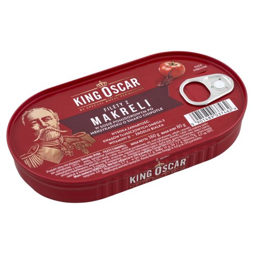 King Oscar makrélafilé konzerv paradicsomszószban, chipotle paprikával - 160 g